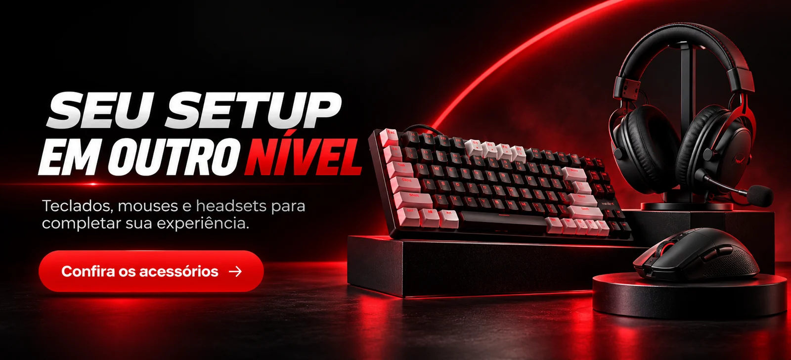 Seu setup em outro nível: teclados, mouses e headsets