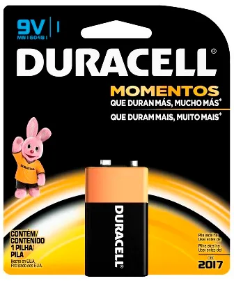 Bateria 9V Alcalina Duracell Duralock