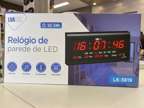 Relógio Parede LED Luatek LK-3819