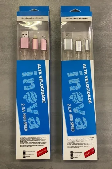Cabo USB iPhone V8 Inova 2.0A Alta Velocidade