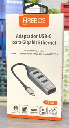 Adaptador Tipo C Ethernet Hrebos HS-227