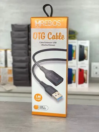 Cabo USB Macho Femea OTG Hrebos CB-38