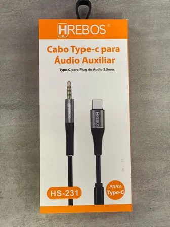 Cabo Type-C Áudio Auxiliar Hrebos HS-231