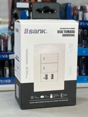 Interruptor Tomada USB Universal Sank A8-2K2U