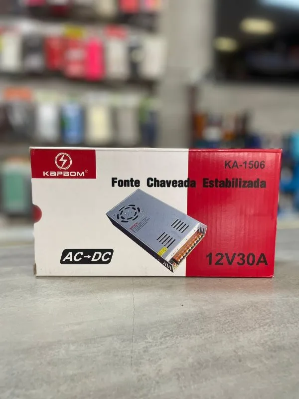 Fonte 12V 30A Chaveada Kapbom KA-1506