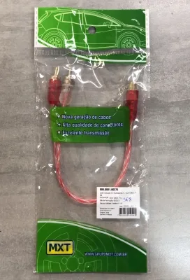 Cabo Coaxial Y 2 RCA Macho 1 RCA Femea - MXT 25CM