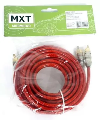 Cabo 2 RCA + 2 RCA Profissional Vermelho - MXT 3M