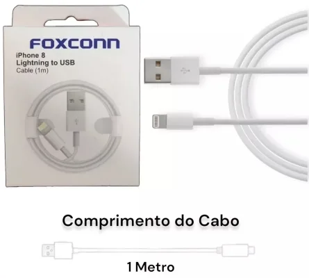 Cabo USB iPhone Foxconn - Tipo a Lightning 1M