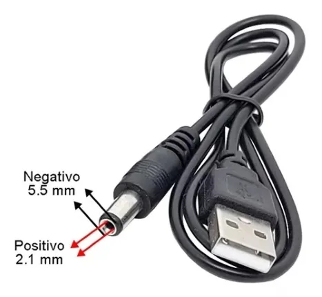 Cabo USB DC5.5 1,5M EX1846 Ecooda