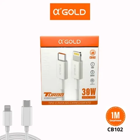 Cabo Tipo C 30W iPhone A'Gold CB102