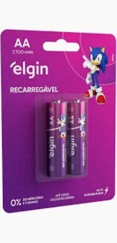 Pilha Elgin AA Recarregável 2.700 Mah