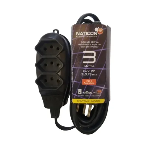 Extensão PP 3 Metros Naticon