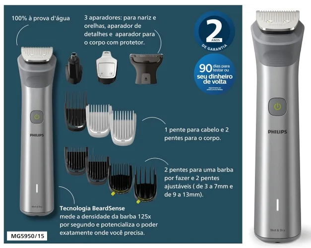 Aparador de Pelos Multigroom Philips - MG5950/15