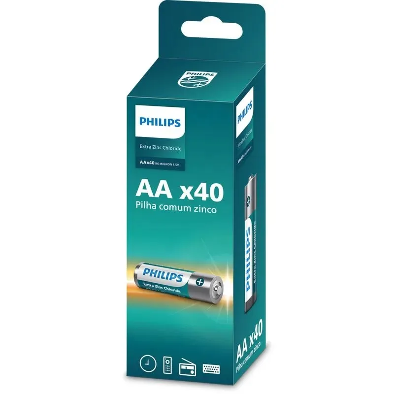 Pilha AA Philips C/4 R6L40TF/59