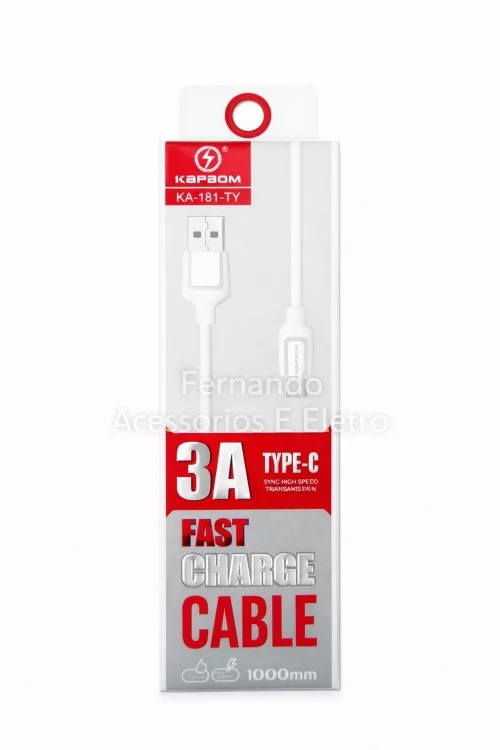Cabo USB Tipo C Kapbom KA-181-TY