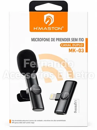 Microfone Lapela sem Fio H'Maston MK-03
