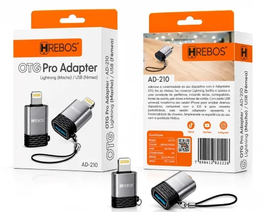 Adaptador Hrebos OTG iPhone AD-210